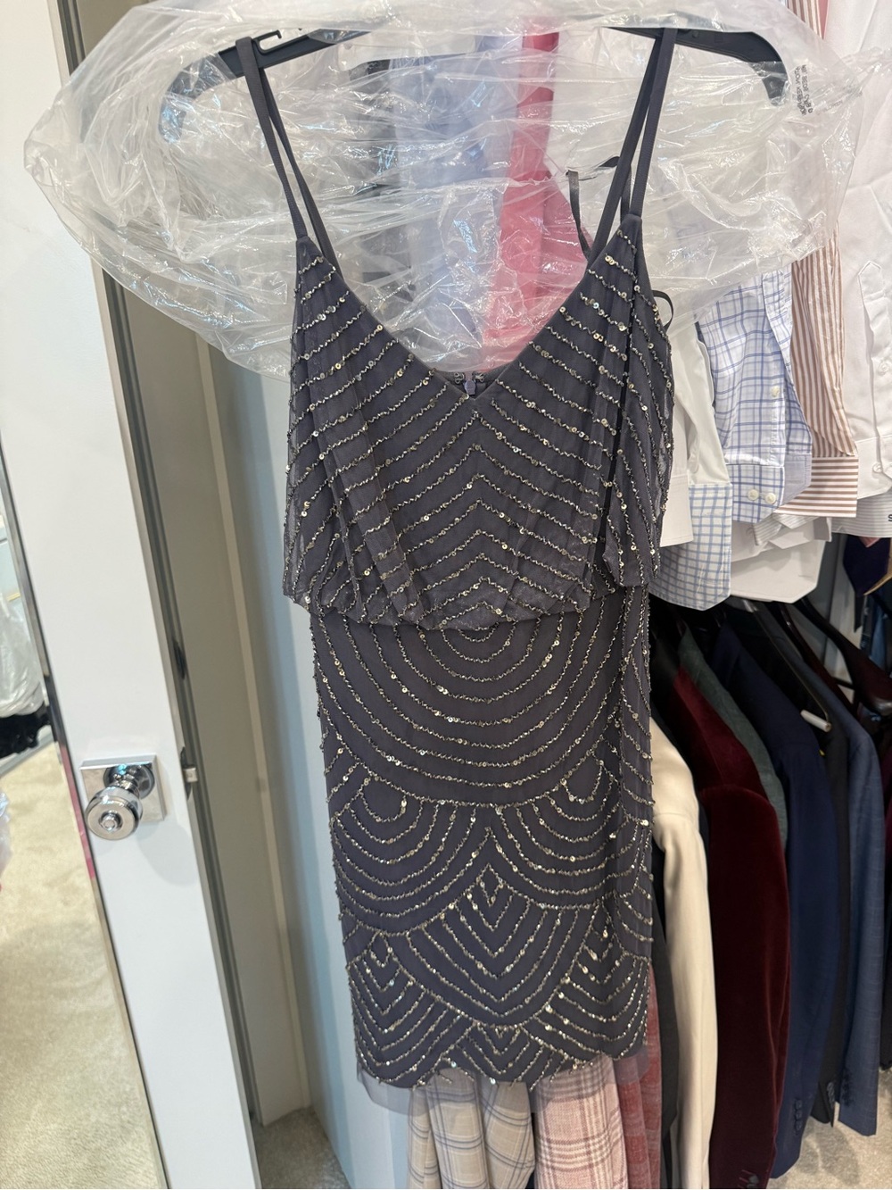 Beaded Sleeveless Cocktail Dress